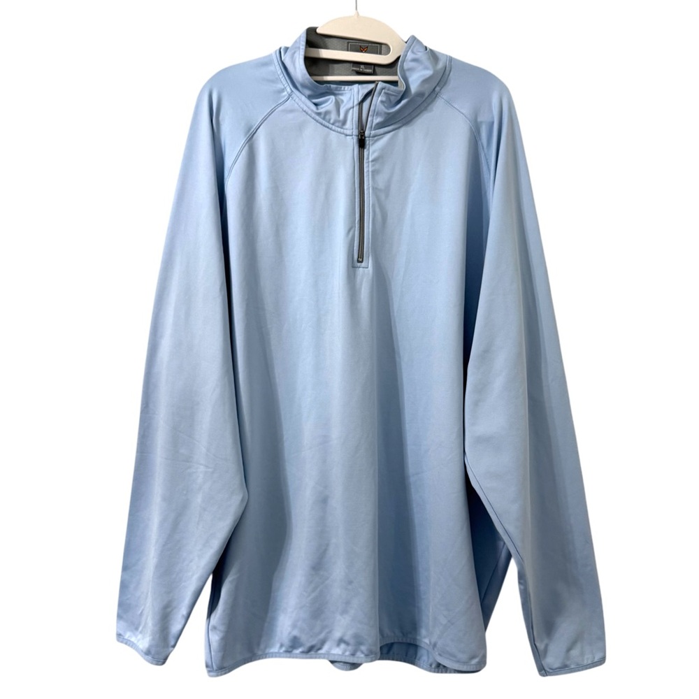Fennec Mens Quater Zip Performance Pullover XL Baby Blue Golf Lightweight Preppy